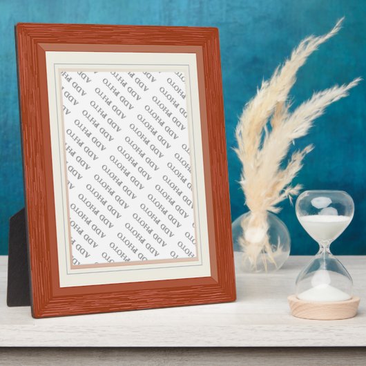 Grain de bois avec cadre Match Ajouter une plaque  (Côté)