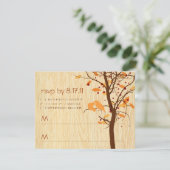 Grain de bois avec oiseaux de l'amour RSVP Automne (Debout devant)