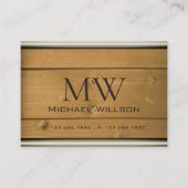 Grain de bois naturel Cartes en bois rustique Mono (Devant)