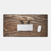 Grain de bois rustique Photo Monogramme Personnali (Clavier et souris)