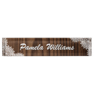 Grain en bois et plaque signalétique faite sur