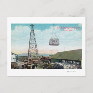 Grain lossen op Swenson Co. Cableway Briefkaart