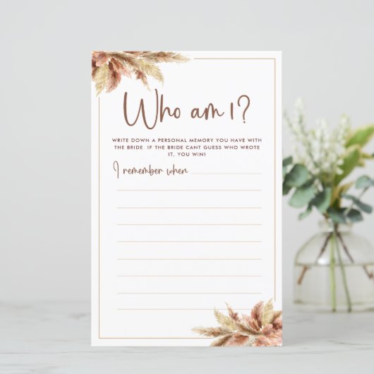 Graine de Pampas sèche | Qui suis-je la carte de j (Debout devant)