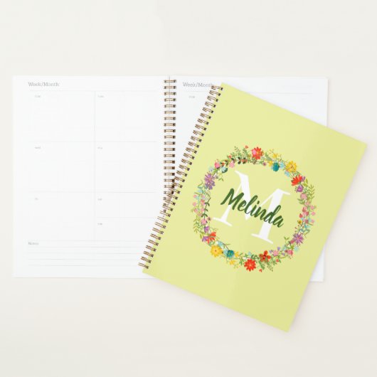 Graines florales Grandes vertes Monogramme personn (Devant avec enveloppe)