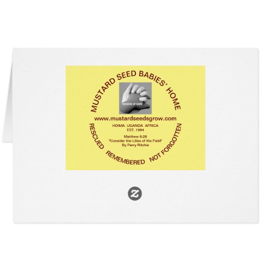 GRAINES MUSTARD - CARTE DE REMARQUE DE PERRY RITCH (Dos Horizontal)