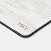 Grains de bois blanc classique avec initiales (Coin)