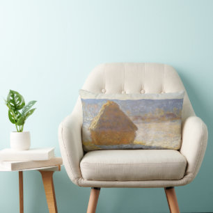 Grainstack in de ochtend, Sneeuw Effect door Claud Kussen