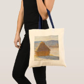 Grainstack in de ochtend, Sneeuw Effect door Claud Tote Bag (Voorkant (product))
