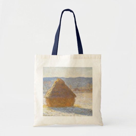 Grainstack in de ochtend, Sneeuw Effect door Claud Tote Bag (Voorkant)