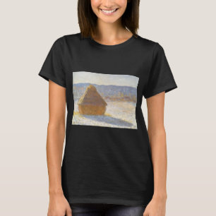 Grainstack in Morning, sneeuweffect door Claude Mo T-shirt