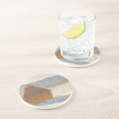 Grainstack in Morning, sneeuweffect door Claude Mo Zandsteen Onderzetter (Zijkant)