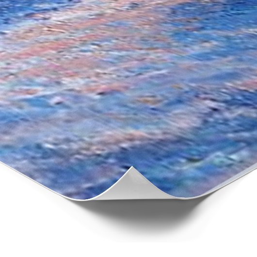 Grainstacks op zonsondergang, sneeuweffect poster (Hoek)