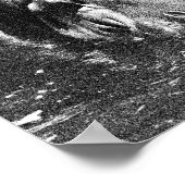 Grainy Black White Hippo Art, affiche (Coin)