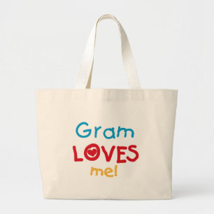 Gram Loves Me T-shirts en geschenken Grote Tote Bag