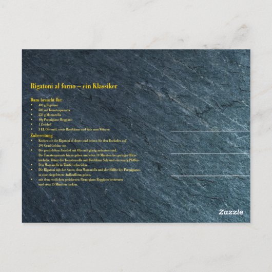 Gramigna Briefkaart (Achterkant)