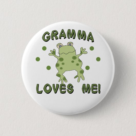 Gramma houdt van me kikker ronde button 5,7 cm (Voorkant)