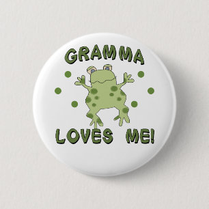 Gramma houdt van me kikker ronde button 5,7 cm