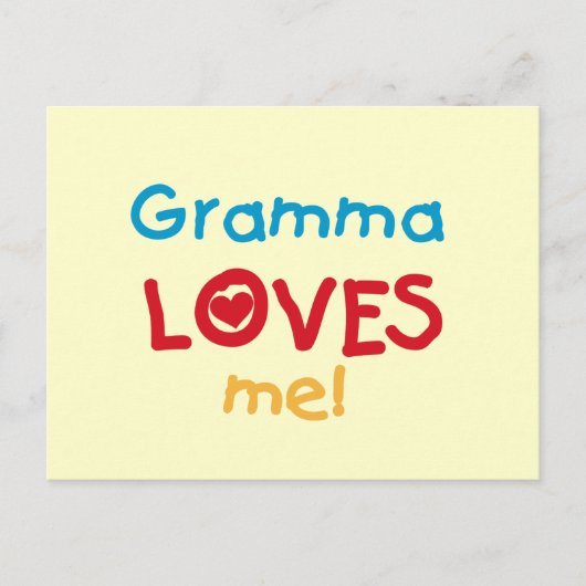 Gramma Loves Me T-shirts en geschenken Briefkaart (Voorkant)