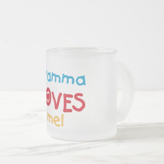 Gramma Loves Me T-shirts en geschenken Matglas Koffiemok (Voorkant rechts)