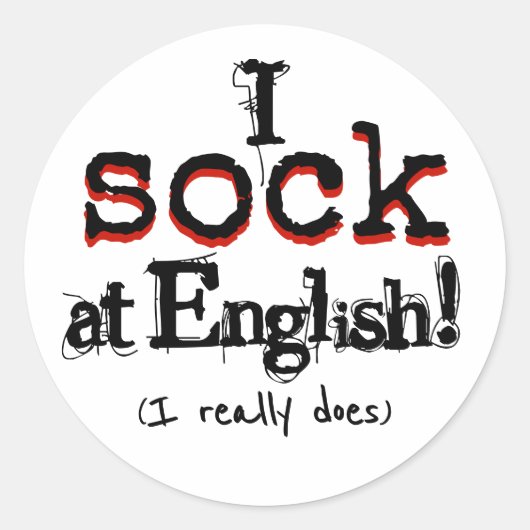 Grammar Humor Funny Grammar Nerd Sticker (Voorkant)