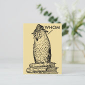 Grammar Owl zegt Whom Briefkaart (Staand voorkant)
