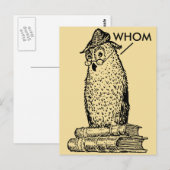 Grammar Owl zegt Whom Briefkaart (Voorkant / Achterkant)