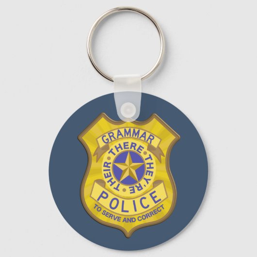 Grammar Police Badge Sleutelhanger (Voorkant)