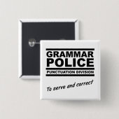 Grammar Police Funny Button (Voorkant /achterkant)