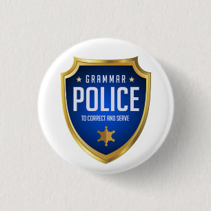 Grammar Police Funny Ronde Button 3,2 Cm