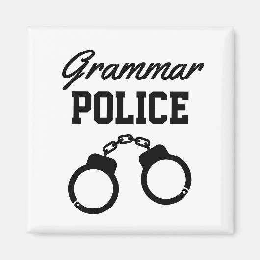 Grammar Police funny teaching fridge magnet (Devant)