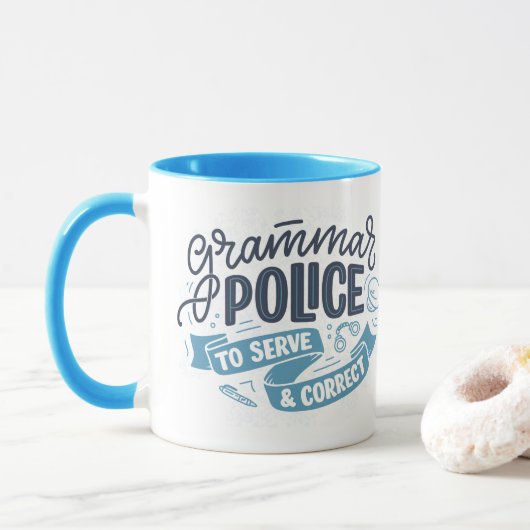 Grammar Police Mug (Avec donut)