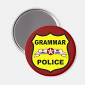 Grammar Police Round Magnet (Recto/Verso)