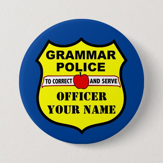 Grammar Politie  Leerleraar Button (Voorkant)
