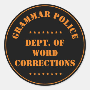 Grammatica Politie Humor Ronde Sticker