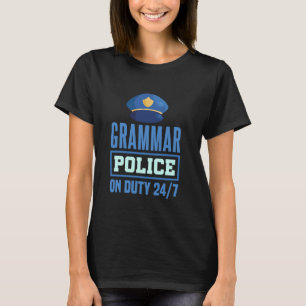 Grammatica Politie Literatuur Sarcastisch Engels L T-shirt
