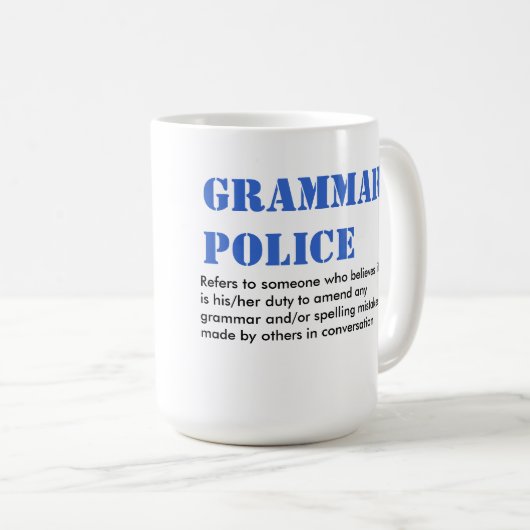 Grammatipolitie Koffiemok (Voorkant rechts)