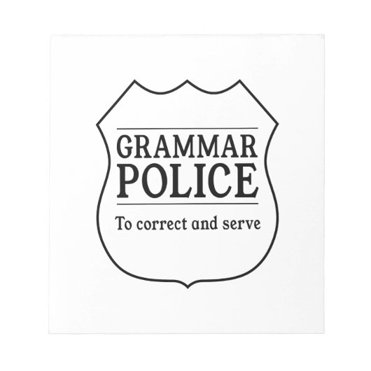Grammatipolitie Notitieblok (Voorkant)