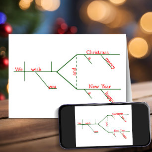 Grammatische diagrammen van de prettige kerst feestdagen kaart