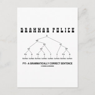 Grammatische politie (Buffalo 8 keer correcte zin) Briefkaart
