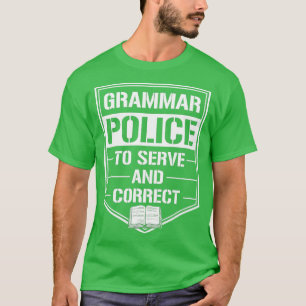 Grammatische politie om grappig boek te dienen en  t-shirt