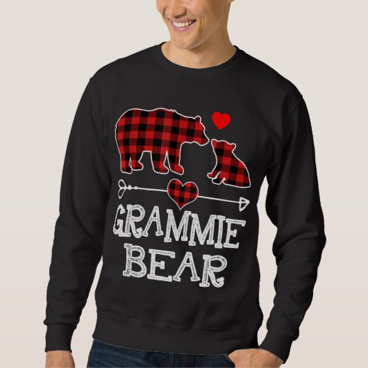 Grammie Beer Kerstmis Pajama Red Pset Buffalo Fa Trui (Voorkant)