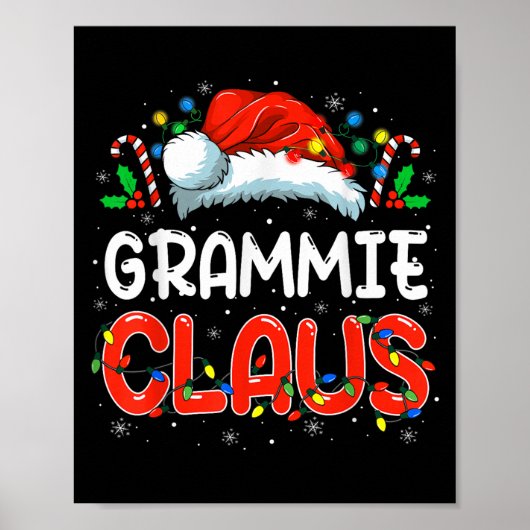 Grammie Claus Christmas Family Matching Pajamas Fu Poster (Voorkant)
