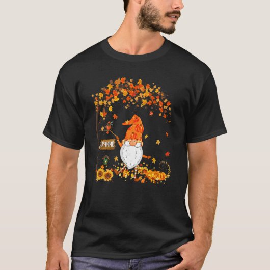 Grammie Gnome Autumn Pumpkin Maple Leaf Fall Seaso T-shirt (Voorkant)