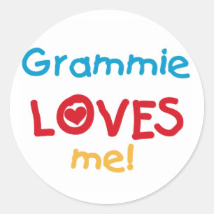 Grammie houdt van me T-shirts en cadeautjes Ronde Sticker