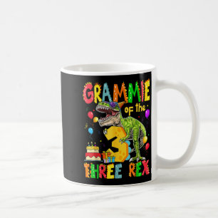 Grammie van de Drie Rex 3e Verjaardag Jongen Dinos Koffiemok