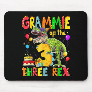 Grammie van de Drie Rex 3e Verjaardag Jongen Dinos Muismat