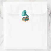 Grammofoon Vierkante Sticker (Tas)