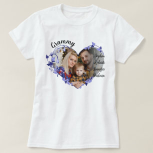 Grammy bloemhart Met Kleinkinderen Namen & Foto T-shirt