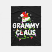 Grammy Claus Funny Christmas Lights Pajama Family Fleece Deken (Voorkant)