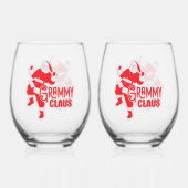 Grammy Claus Humorous Wijnglas Zonder Voet (Achterkant)